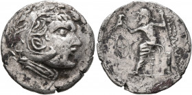 CAPPADOCIA. Galatians. Mid 3rd century BC. Drachm (Silver, 19 mm, 3.27 g, 12 h), imitating Alexander III and Philip III of Macedon. Celticized head of...