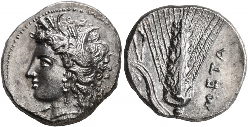 LUCANIA. Metapontion. Circa 330-290 BC. Didrachm or Nomos (Silver, 22 mm, 7.85 g...