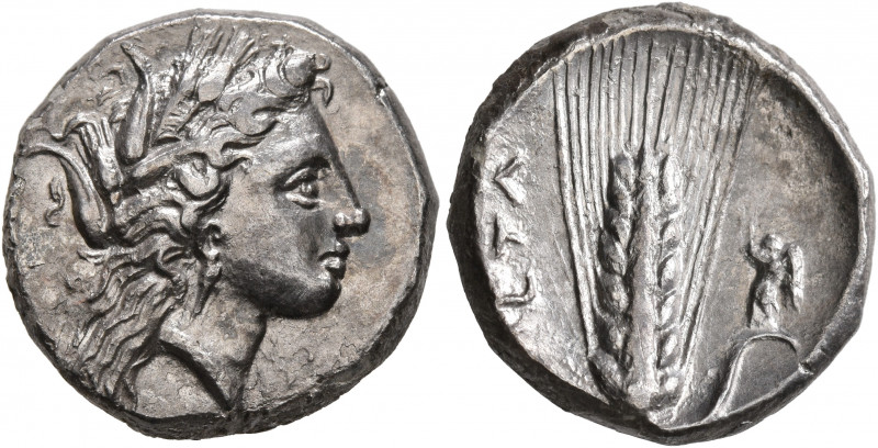 LUCANIA. Metapontion. Circa 330-290 BC. Didrachm or Nomos (Silver, 20 mm, 7.80 g...