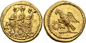 SKYTHIA. Geto-Dacians. Koson, mid 1st century BC. Stater (Gold, 20 mm, 8.38 g, 12 h), Olbia. KOΣΩN Roman consul accompanied by two lictors advancing l...
