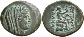 THRACE. Byzantion. Late 3rd-2nd centuries BC. AE (Bronze, 27 mm, 11.00 g, 12 h), alliance issue with Kalchedon in Bithynia. Veiled head of Demeter to ...