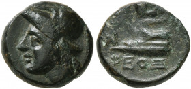 ISLANDS OFF THRACE, Samothrace. 3rd-2nd centuries BC. AE (Bronze, 10 mm, 1.38 g, 12 h). Head of Athena to left, wearing Corinthian helmet. Rev. Σ[A] /...