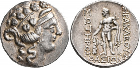 ISLANDS OFF THRACE, Thasos. Circa 148-90/80 BC. Tetradrachm (Silver, 30 mm, 16.94 g, 11 h). Head of youthful Dionysos to right, wearing ivy wreath and...