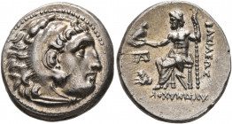 KINGS OF THRACE. Lysimachos, 305-281 BC. Drachm (Silver, 19 mm, 4.30 g, 11 h), in the types of Alexander III. Lampsakos, ca 299/8-297/6. Head of Herak...