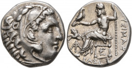 KINGS OF THRACE. Lysimachos, 305-281 BC. Drachm (Silver, 17 mm, 4.33 g, 6 h), in the types of Alexander III. Lysimacheia, circa 299/8-297/6. Head of H...