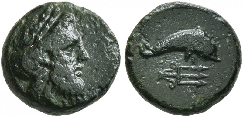 CARIA. Mylasa. 4th century BC. Chalkous (Bronze, 10 mm, 1.16 g, 7 h). Laureate h...