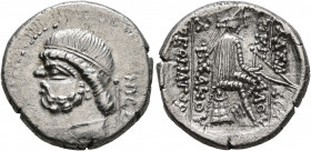 KINGS OF PARTHIA. Phraates II, 132-126 BC. Drachm (Silver, 18 mm, 4.47 g, 12 h), Nisa, circa 128-127. Diademed and draped bust of Phraates II to left;...