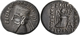 KINGS OF PARTHIA. Vonones I, circa 8-12. Drachm (Silver, 20 mm, 3.99 g, 12 h), Ekbatana. BACIΛЄYC ONⲰNHC Diademed and draped bust of Vonones I to left...