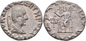 BAKTRIA, Indo-Greek Kingdom. Hermaios, circa 105-90 BC. Tetradrachm (Silver, 26 mm, 9.12 g, 12 h), Indian standard, posthumous issue struck by Indo-Sk...