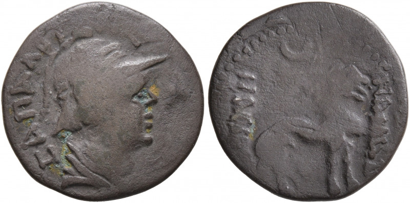 YUEH-CHI. Sapadbizes, late 1st century BC. Hemidrachm (Silver, 15 mm, 1.09 g, 12...