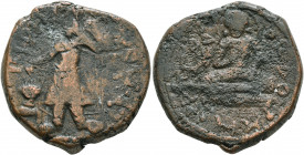 INDIA, Kushan Empire. Kanishka I, circa 127/8-152. Tetradrachm (Bronze, 26 mm, 16.49 g, 12 h), main mint in Kapisha (Begram?). ÞAO ΚANηρKI ('King Kani...