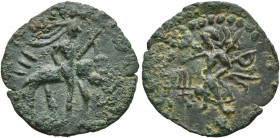 INDIA, Post-Kushan (Baktria). Jouan-Jouan. Anonymous, circa 190-230. AE (Bronze, 19 mm, 1.46 g, 11 h). King riding elephant to right, holding ankush i...