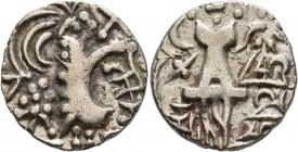 INDIA, Post-Kushan (Jammu and Kashmir). Kidarite Successors. Yashovarman, circa 6th-7th centuries. Dinar (Electrum, 22 mm, 7.46 g). Abstract Kushan-st...