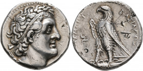 PTOLEMAIC KINGS OF EGYPT. Ptolemy II Philadelphos, 285-246 BC. Tetradrachm (Silver, 27 mm, 13.98 g, 12 h), Alexandria, circa 282. Diademed head of Pto...