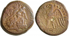 PTOLEMAIC KINGS OF EGYPT. Ptolemy II Philadelphos, 285-246 BC. Dichalkon (Bronze, 16 mm, 2.73 g, 12 h), Alexandria, circa 265-246. Diademed head of Ze...