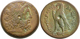 PTOLEMAIC KINGS OF EGYPT. Ptolemy II Philadelphos, 285-246 BC. Diobol (Bronze, 29 mm, 19.02 g, 1 h), Alexandria, circa 265-246. Laureate head of Zeus ...