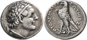 PTOLEMAIC KINGS OF EGYPT. Ptolemy IV Philopator, 225-205 BC. Tetradrachm (Silver, 26 mm, 14.15 g, 1 h), uncertain mint in Syria or Phoenicia (?), year...