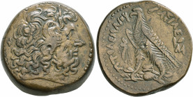 PTOLEMAIC KINGS OF EGYPT. Ptolemy IV Philopator, 225-205 BC. Drachm (Bronze, 40 mm, 68.47 g, 1 h), Alexandria, circa 220/19-205. Diademed head of Zeus...