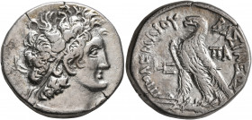 PTOLEMAIC KINGS OF EGYPT. Cleopatra III & Ptolemy IX Soter II (Lathyros), 116-107 BC. Tetradrachm (Silver, 25 mm, 13.55 g, 12 h), Alexandria, RY 6 = 1...