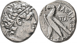PTOLEMAIC KINGS OF EGYPT. Cleopatra III & Ptolemy IX Soter II (Lathyros), 116-107 BC. Tetradrachm (Silver, 24 mm, 13.39 g, 11 h), Alexandria, RY 8 = 1...
