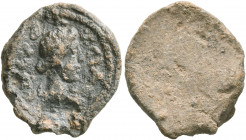 ASIA MINOR. Uncertain. 2nd-3rd centuries. Tessera (Lead, 16 mm, 3.16 g), Gerousia (council of elders). [Γ]ЄPO-VCIAC ("Of the council of elders") Head ...