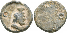 ASIA MINOR. Uncertain. 2nd-3rd centuries. Tessera (Lead, 16 mm, 3.68 g). Head of Serapis to right, wearing kalathos. Rev. Blank. Apparently unpublishe...