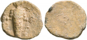 ASIA MINOR. Uncertain. Tessera (Lead, 11 mm, 1.00 g), 2nd-3rd century. Cult statue of Artemis Ephesia. Cf. Gülbay & Kireç 170a. Tight flan, otherwise,...