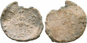 ASIA MINOR. Uncertain. 2nd-3rd centuries. Tessera (Lead, 19 mm, 2.84 g). ...HCI-...B Cult statue of Artemis Ephesia. Rev. Blank. Apparently unpublishe...