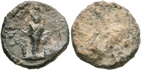 ASIA MINOR. Uncertain. 2nd-3rd centuries. Tessera (Lead, 16 mm, 3.95 g), Octavia, priestess. IЄP[HC] - O[KTABIAC] Cult statue of Artemis Ephesia. Rev....