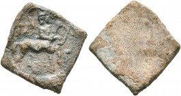 ASIA MINOR. Uncertain. 2nd-3rd centuries. Tessera (Lead, 14x14 mm, 2.37 g). TΛ The centaur Cheiron standing to right, playing lyre. Rev. Blank. Gülbay...