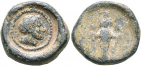 ASIA MINOR. Uncertain. 2nd-3rd centuries. Tessera (Lead, 17 mm, 6.22 g, 12 h). Diademed head of the deified AleDiademed head of Alexander the Great to...