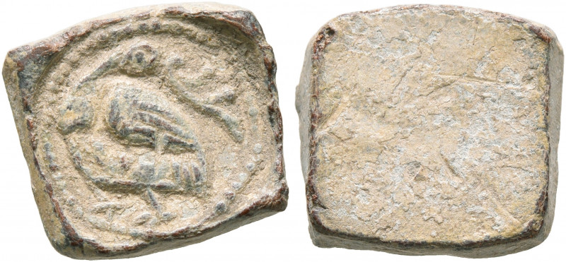 ASIA MINOR. Uncertain. 2nd-3rd centuries. Tessera (Lead, 12x13 mm, 4.24 g). Swan...