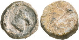 ASIA MINOR. Uncertain. 2nd-3rd centuries. Tessera (Lead, 11 mm, 2.00 g). Head of a horse to right. Rev. Blank. Apparently unpublished. Somewhat rough,...