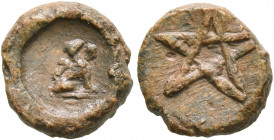 ASIA MINOR. Uncertain. 2nd-3rd centuries. Tessera (Lead, 10 mm, 1.68 g). Sphinx seated right. Rev. Pentagram. Good very fine.


From a collection o...