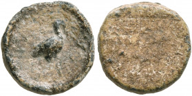 ASIA MINOR. Uncertain. 2nd-3rd centuries. Tessera (Lead, 11 mm, 1.76 g). Bird standing right. Rev. Blank. Gülbay & Kireç 61, 62. Somewhat rough, other...