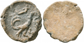 ASIA MINOR. Uncertain. 2nd-3rd centuries. Tessera (Lead, 15 mm, 2.14 g). Rooster standing right; above, cornucopiae. Rev. Blank. Apparently unpublishe...