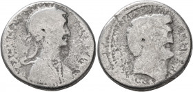 Mark Antony and Cleopatra. Tetradrachm (Silver, 26 mm, 12.00 g, 12 h), Antiochia on the Orontes or a mint further to the South, circa 36 BC. BACIΛICCA...