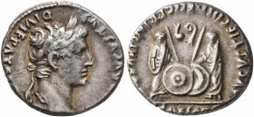 Augustus, 27 BC-AD 14. Denarius (Silver, 17 mm, 3.86 g, 5 h), Lugdunum, 2 BC-AD 4. CAESAR AVGVSTVS DIVI F PATER PATRIAE Laureate head of Augustus to r...