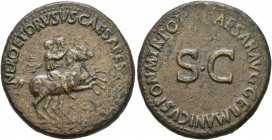 Nero & Drusus Caesar, died 31 and 33, respectively. Dupondius (Orichalcum, 28 mm, 14.15 g, 6 h), Rome. Struck under Caligula, 37-38. NERO ET DRVSVS CA...