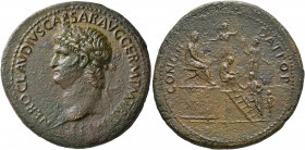 Nero, 54-68. Sestertius (Orichalcum, 38 mm, 27.24 g, 7 h), Rome, circa 63. NERO CLAVDIVS CAESAR AVG GERM P M TR P IMP P P Laureate head of Nero to lef...