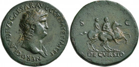 Nero, 54-68. Sestertius (Orichalcum, 35 mm, 26.00 g, 6 h), Rome, 64. NERO CLAVDIVS CAESAR AVG GER PM TR P IMP P P Laureate head of Nero to right, wear...