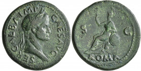 Galba, 68-69. Sestertius (Orichalcum, 36 mm, 27.42 g, 7 h), Rome, June-August 68. SER GALBA IMP CAES AVG Laureate and draped bust of Galba to right. R...