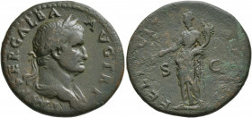 Galba, 68-69. As (Copper, 30 mm, 13.45 g, 6 h), Rome, June-August 68. IMP SER GALBA AVG TR P Laureate and draped bust of Galba to right. Rev. FELICITA...