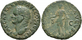Vespasian, 69-79. As (Copper, 26 mm, 8.89 g, 6 h), Rome, 74. IMP CAESAR VESP AVG COS V CENS Laureate head of Vespasian to left. Rev. PAX AVGVST / S - ...