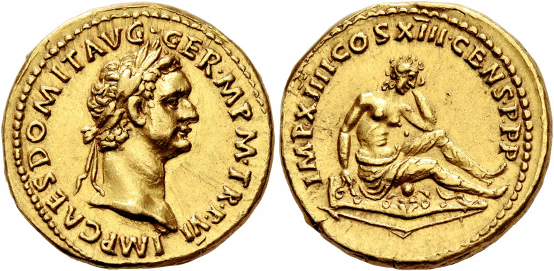 Domitian, 81-96. Aureus (Gold, 20 mm, 7.61 g, 7 h), Rome, 87. IMP CAES DOMIT AVG...