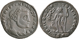 Constantine I, 307/310-337. Follis (Bronze, 24 mm, 3.26 g, 5 h), Thessalonica, circa 312-313. IMP C CONSTANTINVS P F AVG Laureate, draped and cuirasse...