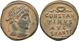 Constantine I, 307/310-337. Follis (Bronze, 19 mm, 1.59 g, 10 h), Antiochia, late 324-early 325. Laureate head of Constantine I to right. Rev. CONSTAN...
