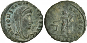 Divus Constantine I, died 337. Follis (Bronze, 15 mm, 1.67 g, 4 h), Alexandria, circa 345-347. DV CONSTANTINTI-NVS PT AVGG Veiled head of Divus Consta...