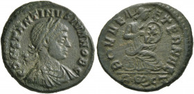 Constantine II, as Caesar, 316-337. Follis (Bronze, 18 mm, 3.21 g, 11 h), Rome, 320. CONSTANTINVS IVN NOB C Laureate, draped and cuirassed bust of Con...
