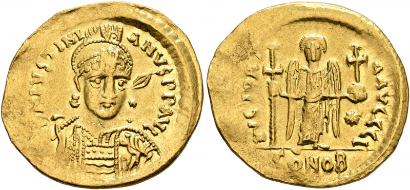 Justinian I, 527-565. Solidus (Gold, 22 mm, 4.32 g, 6 h), Constantinopolis, 527-...